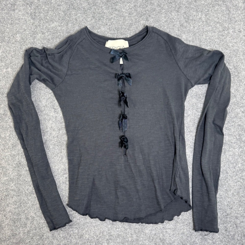 Free People TRICIA FIX Bella Swan Baby Bow Long Sleeve Top Size S Fairy - Picture 2 of 8